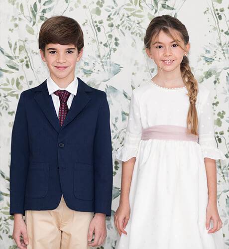 Vestido niña Comunión lunares bordados | Aiana Larocca