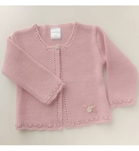 Chaqueta larga rosa empolvado de Valentina bebés | Aiana Larocca