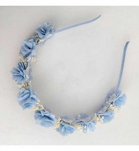 DIADEMA flores Azul empolvado Siena | Aiana Larocca
