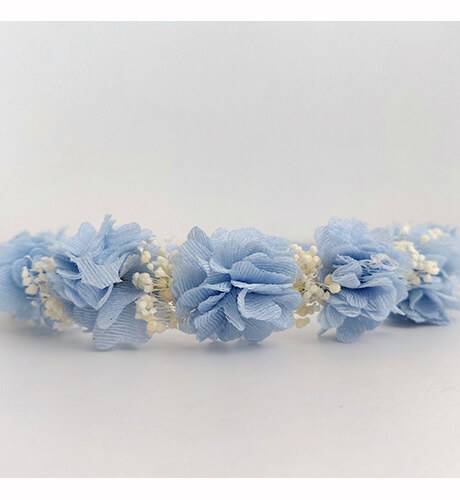 DIADEMA flores Azul empolvado Siena | Aiana Larocca