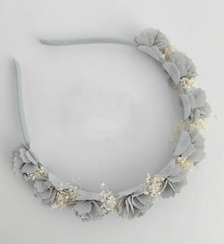 DIADEMA flores GRIS claro Siena | Aiana Larocca