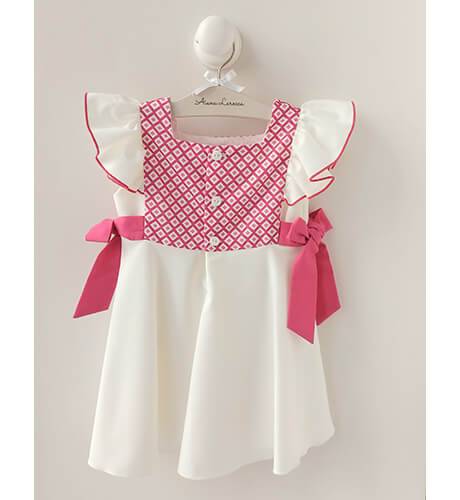 Vestido Bianca lazos rosa | Aiana Larocca