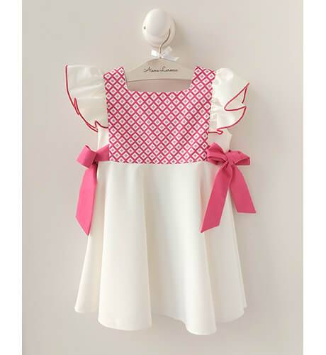 Vestido Bianca lazos rosa | Aiana Larocca