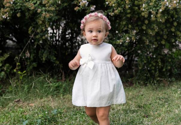 Vestido bebé Alice crudo | Aiana Larocca
