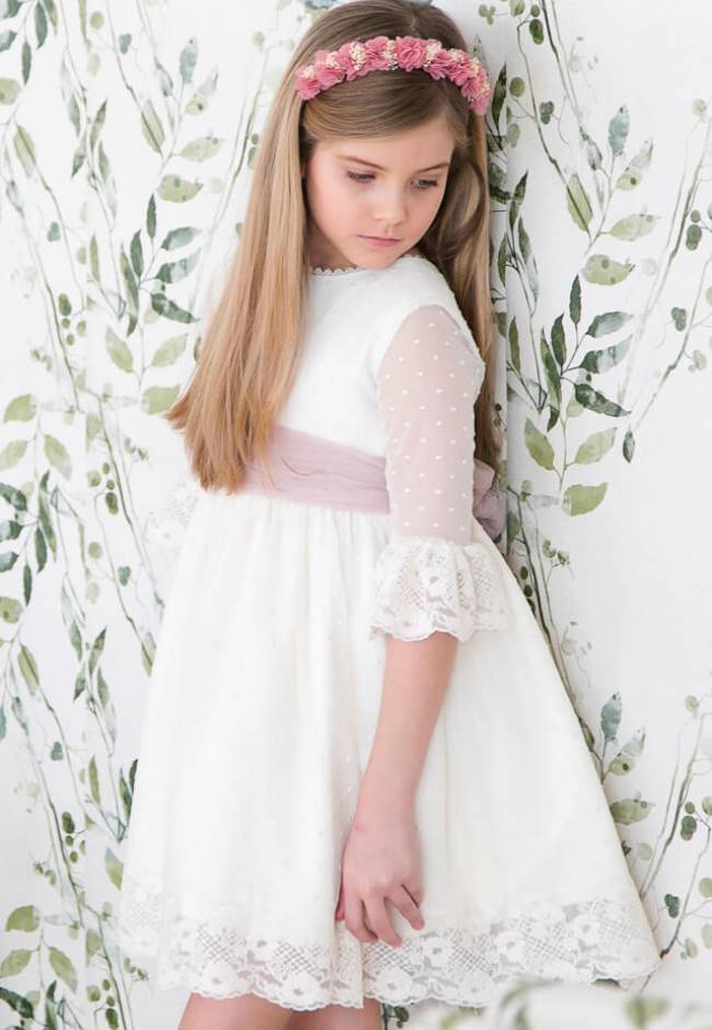 Vestido niña ceremonia tul plumeti | Aiana Larocca