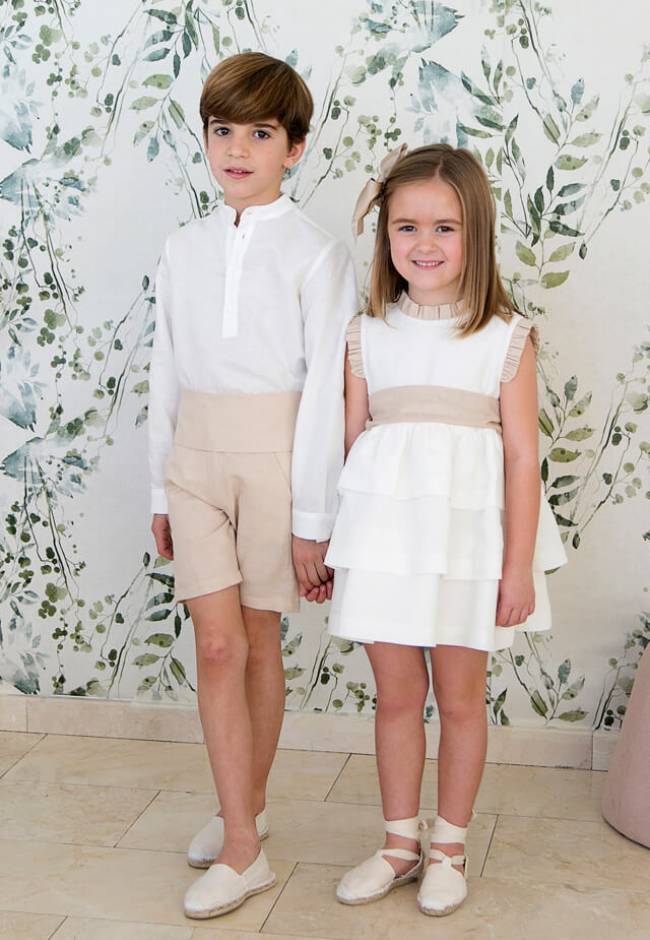 Pantalón niño ceremonia avellana | Aiana Larocca