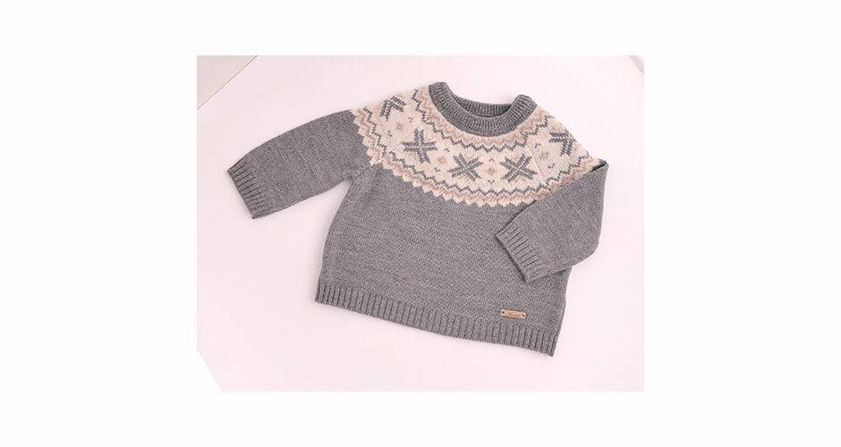 Jersey punto GRIS &amp; greca de Martín Aranda | Aiana Larocca