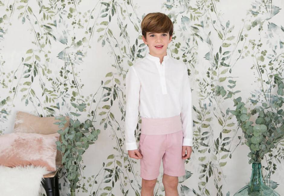 Pantalón niño ceremonia rosa | Aiana Larocca